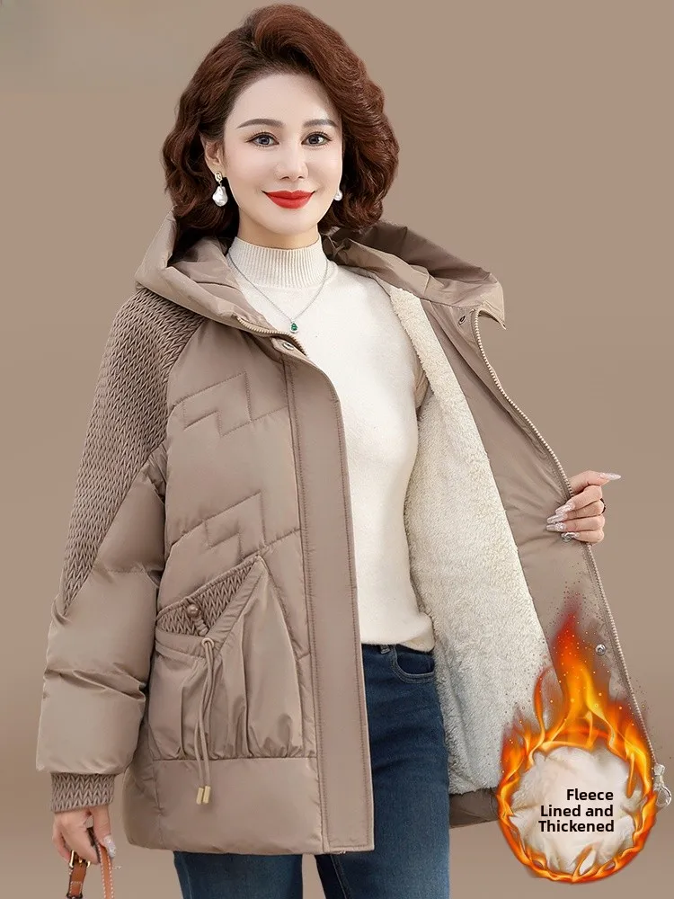 Thiened down Cotton Jaet Women's Warm Outerwear Coat Mid-Length Faionable Winter Clothes for Middle-Aged And ly
Thiened down Cotton Jaet Women's Warm Outerwear Coat Mid-Length Faionable Winter Clothes for Middle-Aged And ly