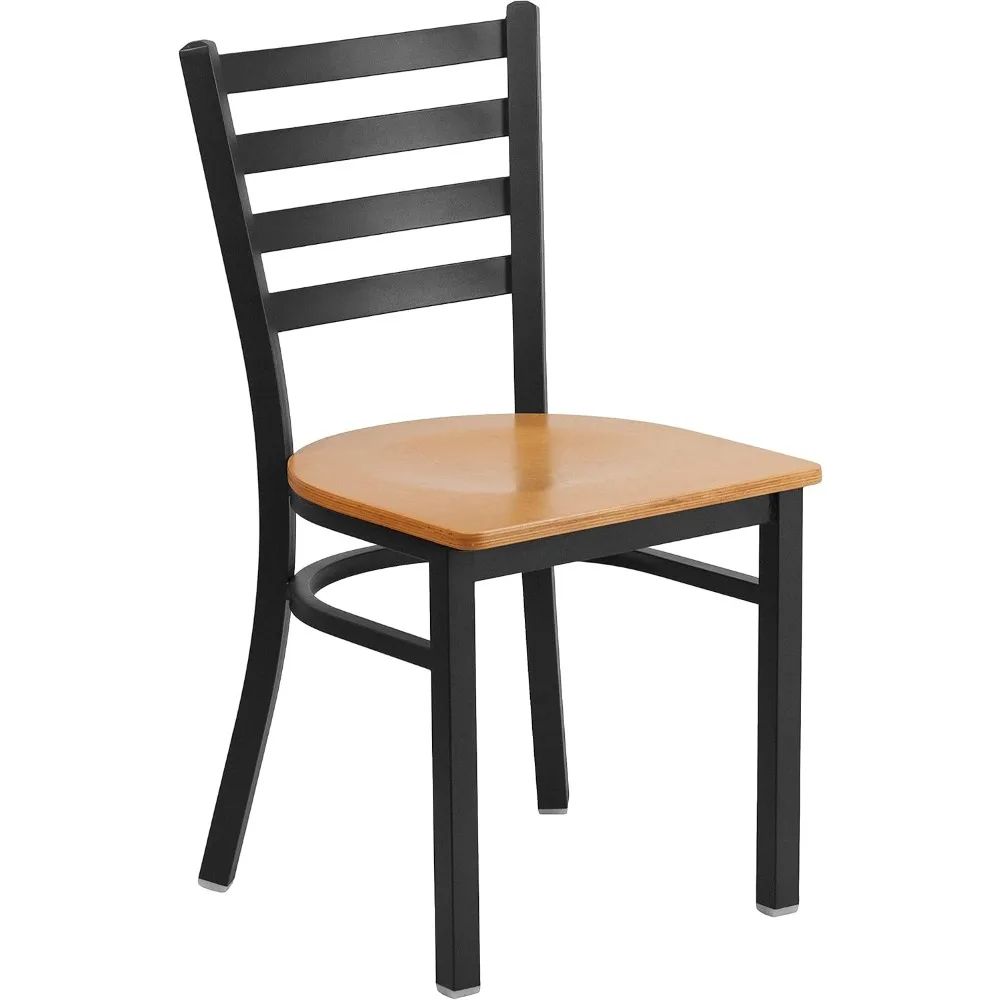 Series Black Ladder Back Metal Restaurant Chair - Natural Wood Seat
Series Black Ladder Back Metal Restaurant Chair - Natural Wood Seat