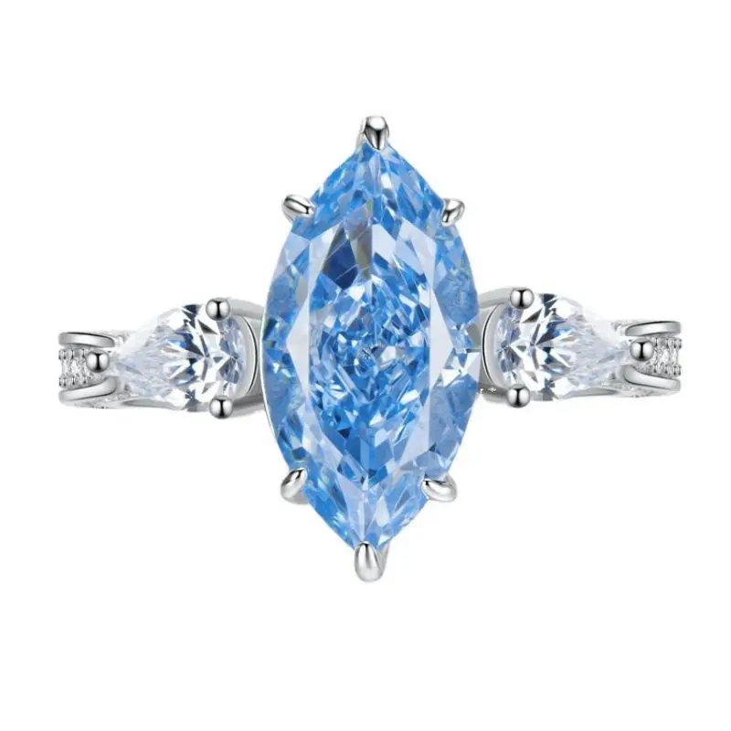 925 Sterling Silver 18k Plated 8*16 Marquise Cut Blue Engagement White Cubic Zircon Ring Fine Jewelry Rings
925 Sterling Silver 18k Plated 8*16 Marquise Cut Blue Engagement White Cubic Zircon Ring Fine Jewelry Rings