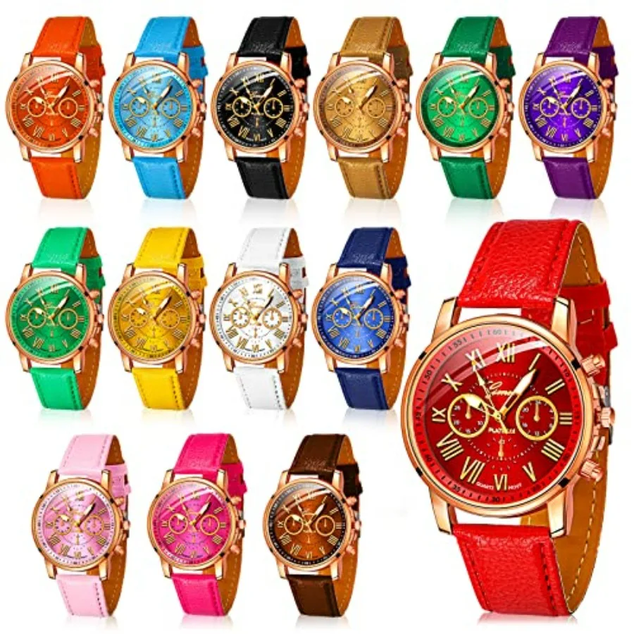 14 Pcs Assorted Platinum Watch Unisex Quartz Watch Sets for Women Men Ladies Watches Roman Numerals PU Leather Women's Wrist Wa
14 Pcs Assorted Platinum Watch Unisex Quartz Watch Sets for Women Men Ladies Watches Roman Numerals PU Leather Women's Wrist Wa