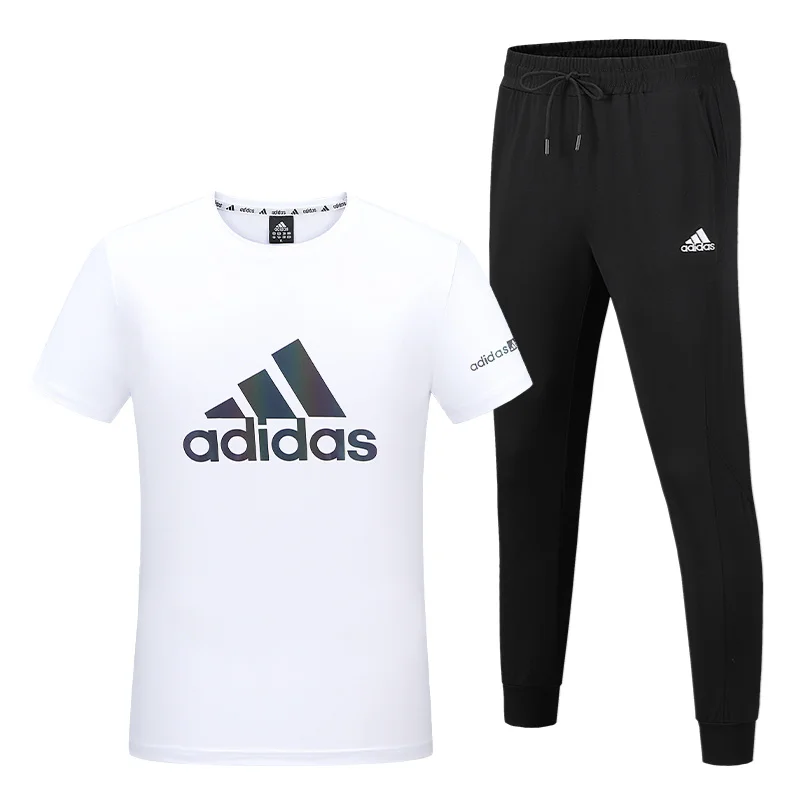 Adidas Sports Suit Men Solid Color Style Large Printed Logo Short Sleeved and Long Pants Set White and Black
Adidas Sports Suit Men Solid Color Style Large Printed Logo Short Sleeved and Long Pants Set White and Black