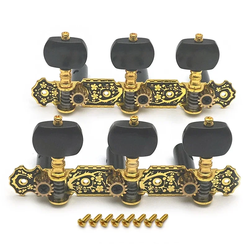 110MM Guitar Tuners Machine Heads 3+3 Set Tuning Keys String Pegs for Classical Guitar Gear Ratio 1:14 Black
110MM Guitar Tuners Machine Heads 3+3 Set Tuning Keys String Pegs for Classical Guitar Gear Ratio 1:14 Black