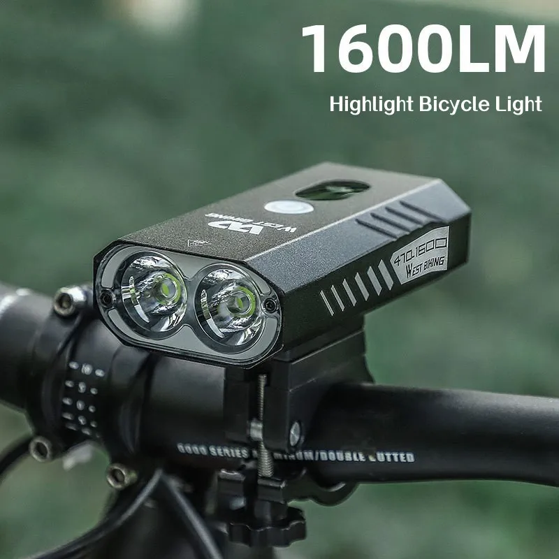 1600LM Intelligent Light Sensing Bicycle Light 5200mAh Front Headlights USB Bike Lights MTB Lamp Flashlight Cycling Accessories
1600LM Intelligent Light Sensing Bicycle Light 5200mAh Front Headlights USB Bike Lights MTB Lamp Flashlight Cycling Accessories