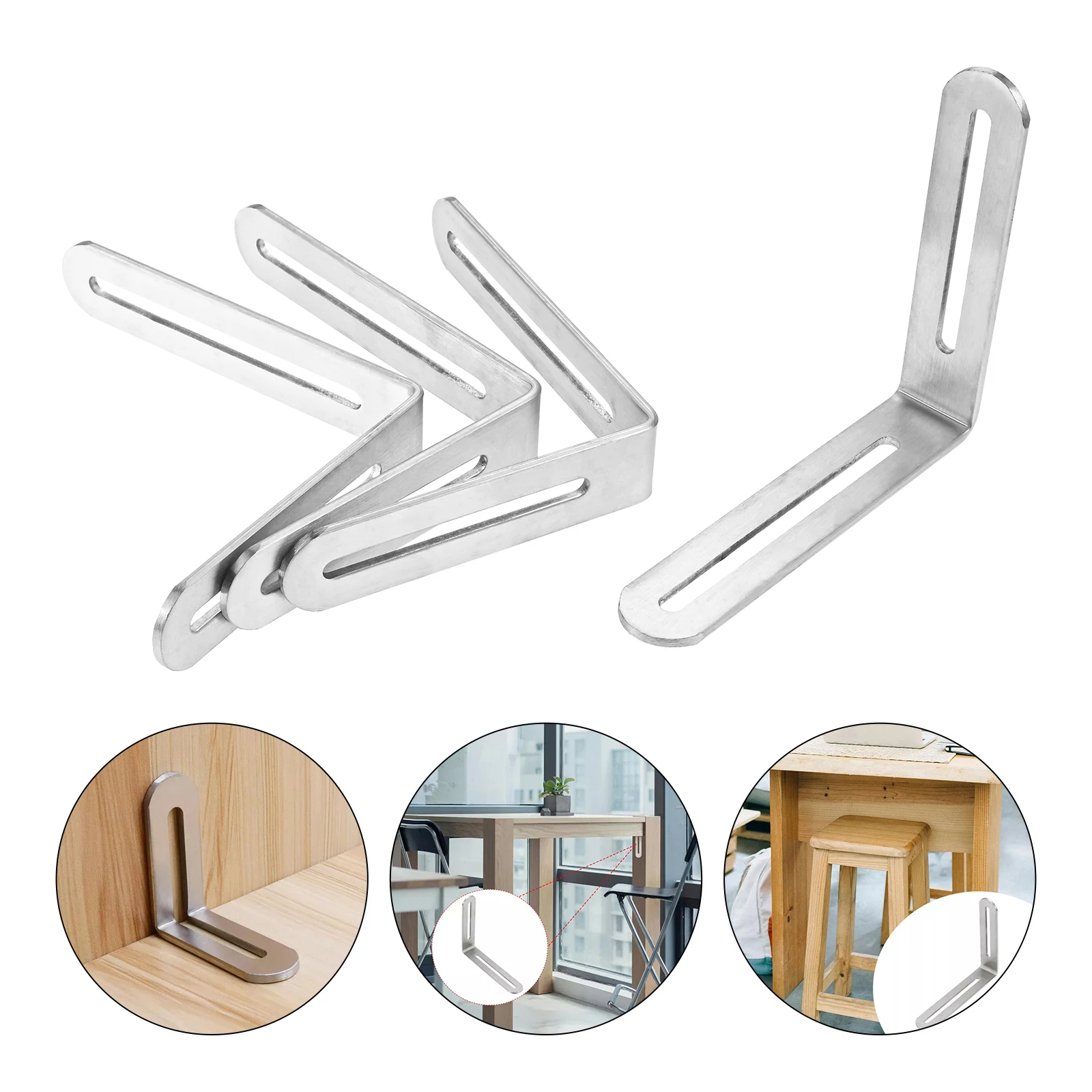 4Pcs 3mm Thick Multi-Size Heavy Duty Furniture Shelf Wall Support ,Silver Stainless Steel 90° Slotted Corner Braces with Screws
4Pcs 3mm Thick Multi-Size Heavy Duty Furniture Shelf Wall Support ,Silver Stainless Steel 90° Slotted Corner Braces with Screws