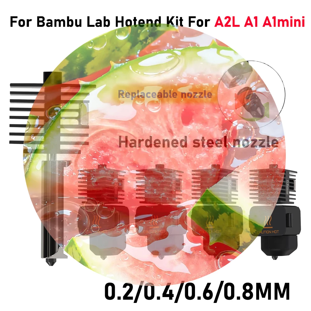 For Bambu Lab A1 mini Assembly Hotend Kit 0.2 0.4 0.6 0.8MM Replaceable Nozzle For 3D printer Bamboo Lab A1/A1 mini
For Bambu Lab A1 mini Assembly Hotend Kit 0.2 0.4 0.6 0.8MM Replaceable Nozzle For 3D printer Bamboo Lab A1/A1 mini