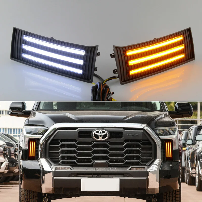 12V LED DRL For Toyota Tundra 2022 2023 Daylights Turn Signal Car Accessory Headlight Daytime Running Light Fog Lamp
12V LED DRL For Toyota Tundra 2022 2023 Daylights Turn Signal Car Accessory Headlight Daytime Running Light Fog Lamp
