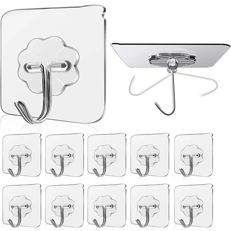 20/10Pcs Wall Hooks Transparent Seamless Hooks Strong Sticking Waterproof Coat Hooks For Bathroom Kitchen Hanging
20/10Pcs Wall Hooks Transparent Seamless Hooks Strong Sticking Waterproof Coat Hooks For Bathroom Kitchen Hanging