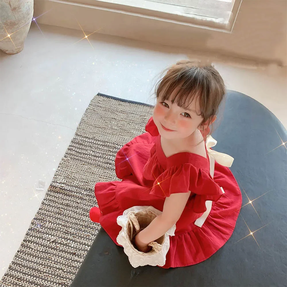 Solid Color Girl Princess Dress with Square Collar Flying Sleeves Pleated Edges Children's Casual Clothes Fashionable Summer
Solid Color Girl Princess Dress with Square Collar Flying Sleeves Pleated Edges Children's Casual Clothes Fashionable Summer