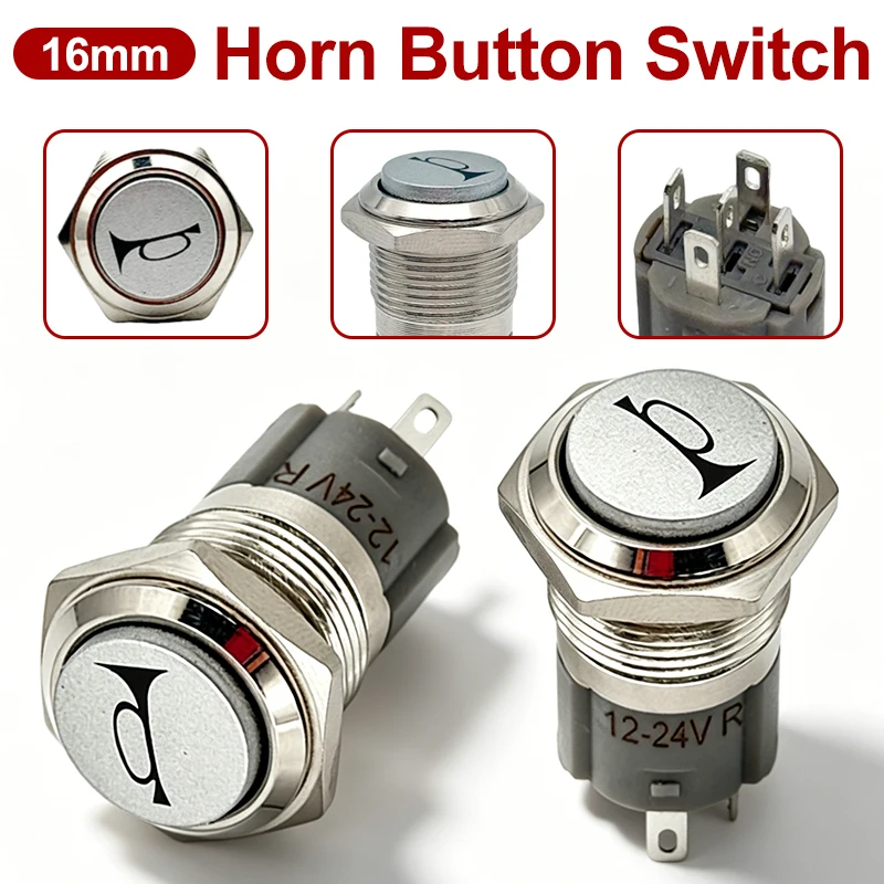 16MM Horn Switch Marine Horn Button Switch 12V-24V Waterproof Metal Air Horn Push Button for Auto Train Boat
16MM Horn Switch Marine Horn Button Switch 12V-24V Waterproof Metal Air Horn Push Button for Auto Train Boat