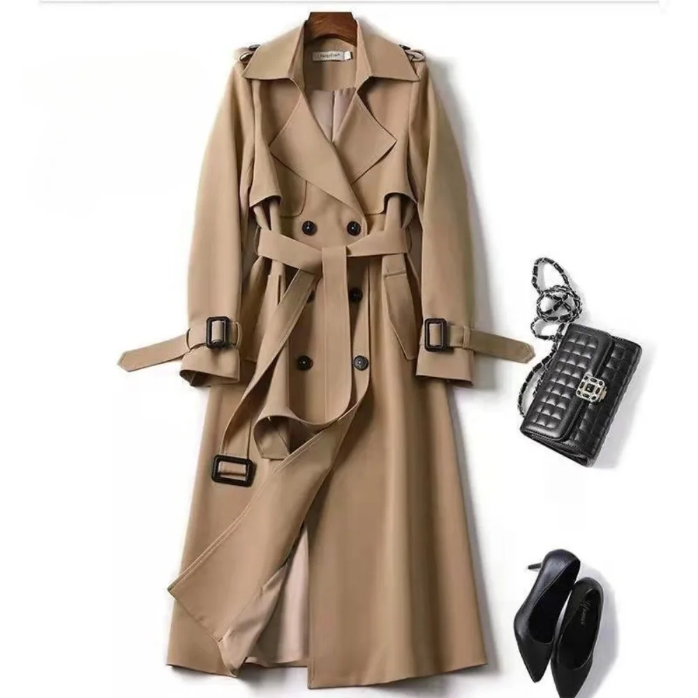 British Style Women Long Trench Coat Mid Length Overcoat Spring Autumn Fashion Outerwear
British Style Women Long Trench Coat Mid Length Overcoat Spring Autumn Fashion Outerwear