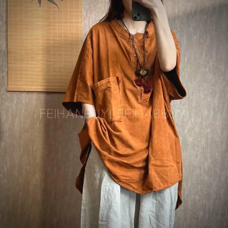 2026 Spring Summer New Arts Style Women O-neck Short Sleeve Casual Tshirt Cotton Femme Tops Vintage Loose T shirt Good Quality
2026 Spring Summer New Arts Style Women O-neck Short Sleeve Casual Tshirt Cotton Femme Tops Vintage Loose T shirt Good Quality