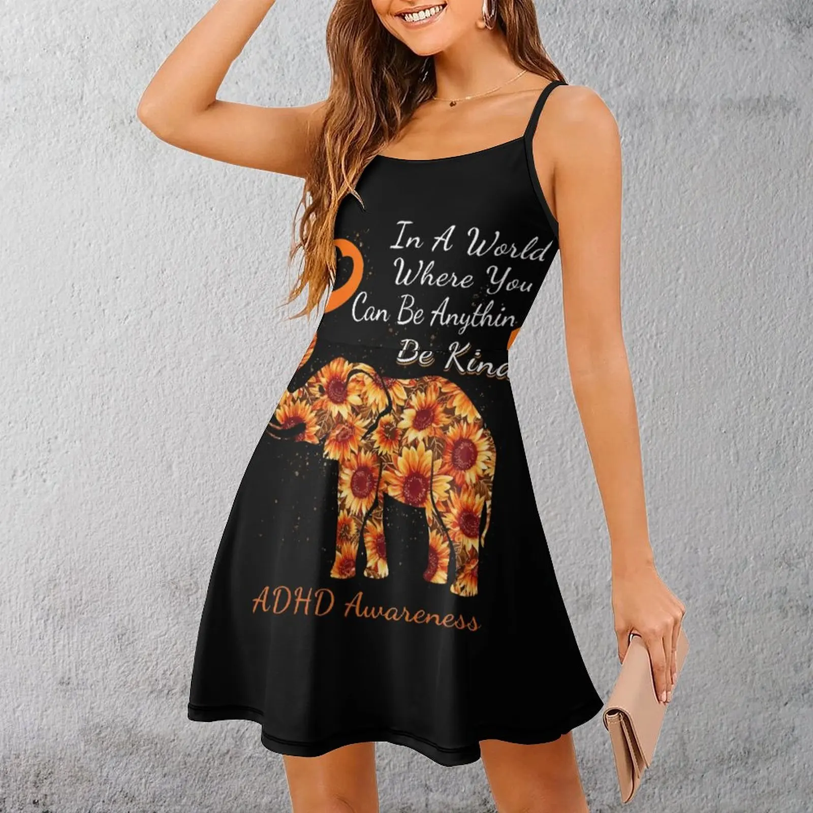 ADHD Awareness Elephant Sunflower Art Women's Sling Dress Humor Graphic Strappy Dress Cute Exotic Woman's Dress Clubs
ADHD Awareness Elephant Sunflower Art Women's Sling Dress Humor Graphic Strappy Dress Cute Exotic Woman's Dress Clubs
