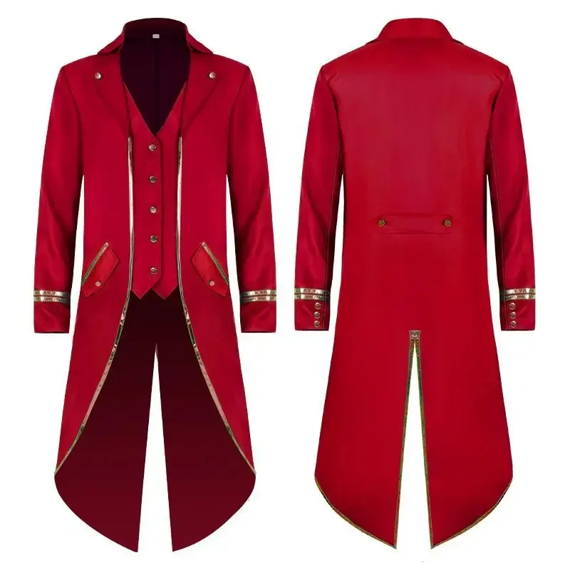 NewEuropean And American New Halloween Cos Stage Performance Tailcoat Medieval Retro Costume Medium Length Gold Edge Slim Fit Co
NewEuropean And American New Halloween Cos Stage Performance Tailcoat Medieval Retro Costume Medium Length Gold Edge Slim Fit Co