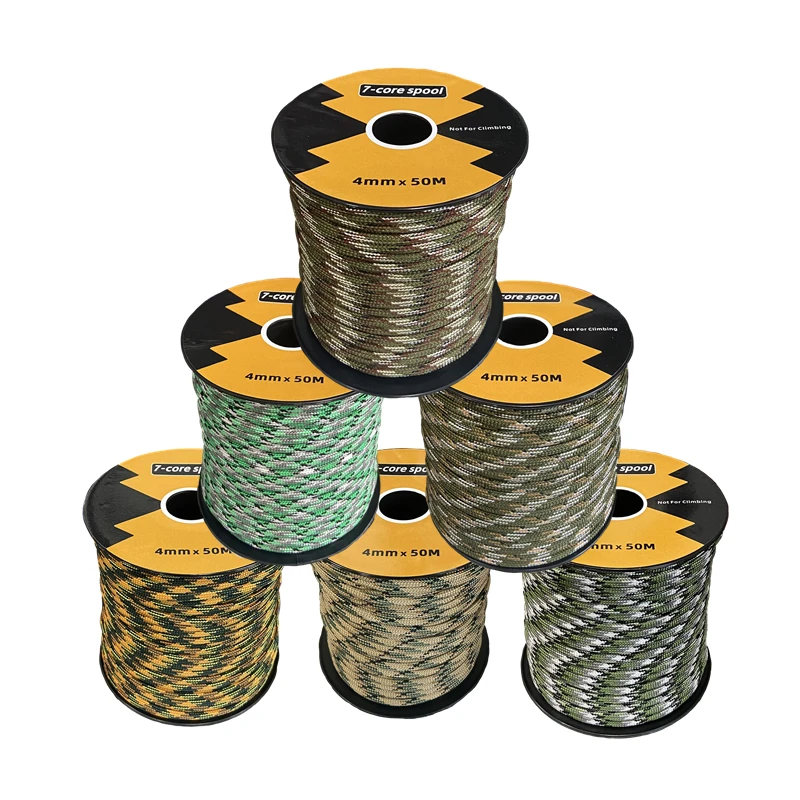 7-core 50-meter rope, full roll with multiple colors, suitable for bracelet weaving and making phone lanyards
7-core 50-meter rope, full roll with multiple colors, suitable for bracelet weaving and making phone lanyards