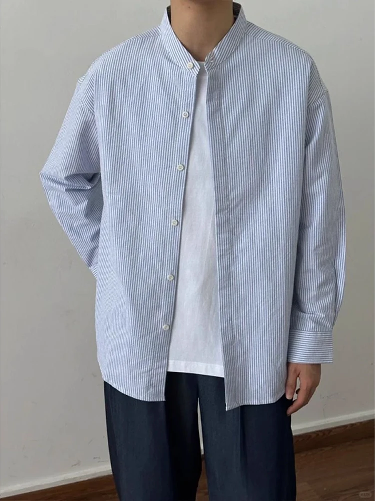 Сине-белая полосатая воротник-стойка Long Sve Casual irt Мужская весенне-осенняя верхняя одежда в стиле ретро Cleanfit без утюга...
Сине-белая полосатая воротник-стойка Long Sve Casual irt Мужская весенне-осенняя верхняя одежда в стиле ретро Cleanfit без утюга...