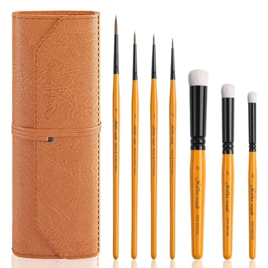 Kolinsky Sable Brushes, 7PCS Miniature Paint Brushes Set with DryBrushes #3, 5, 6 for Miniature, Model, Oil, Acrylics, Watercol
Kolinsky Sable Brushes, 7PCS Miniature Paint Brushes Set with DryBrushes #3, 5, 6 for Miniature, Model, Oil, Acrylics, Watercol