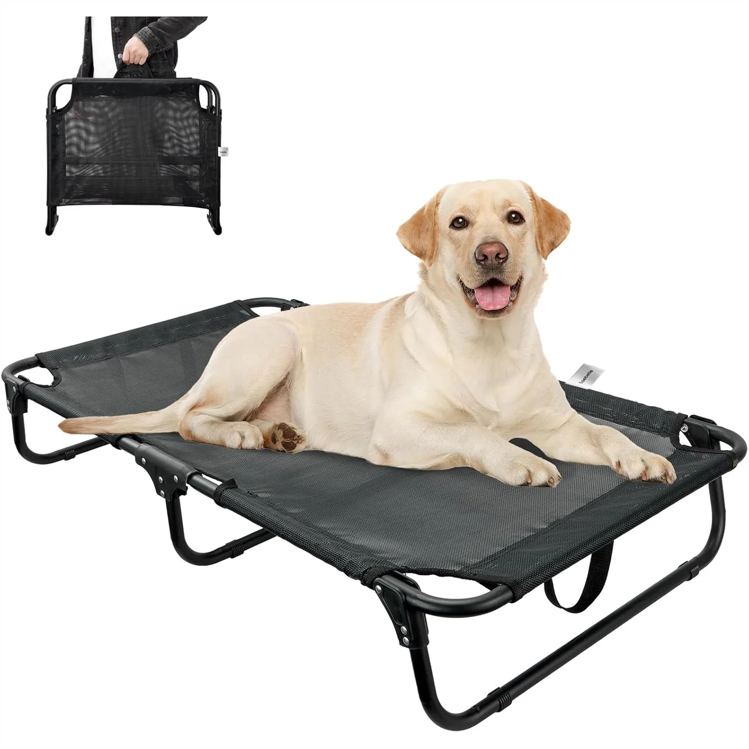 Foldable Elevated Dog Bed for Large Pets, No Assembly Raised Cot with Breathable Mesh, Waterproof & Chew-Proof Outdoor Hammock
Foldable Elevated Dog Bed for Large Pets, No Assembly Raised Cot with Breathable Mesh, Waterproof & Chew-Proof Outdoor Hammock