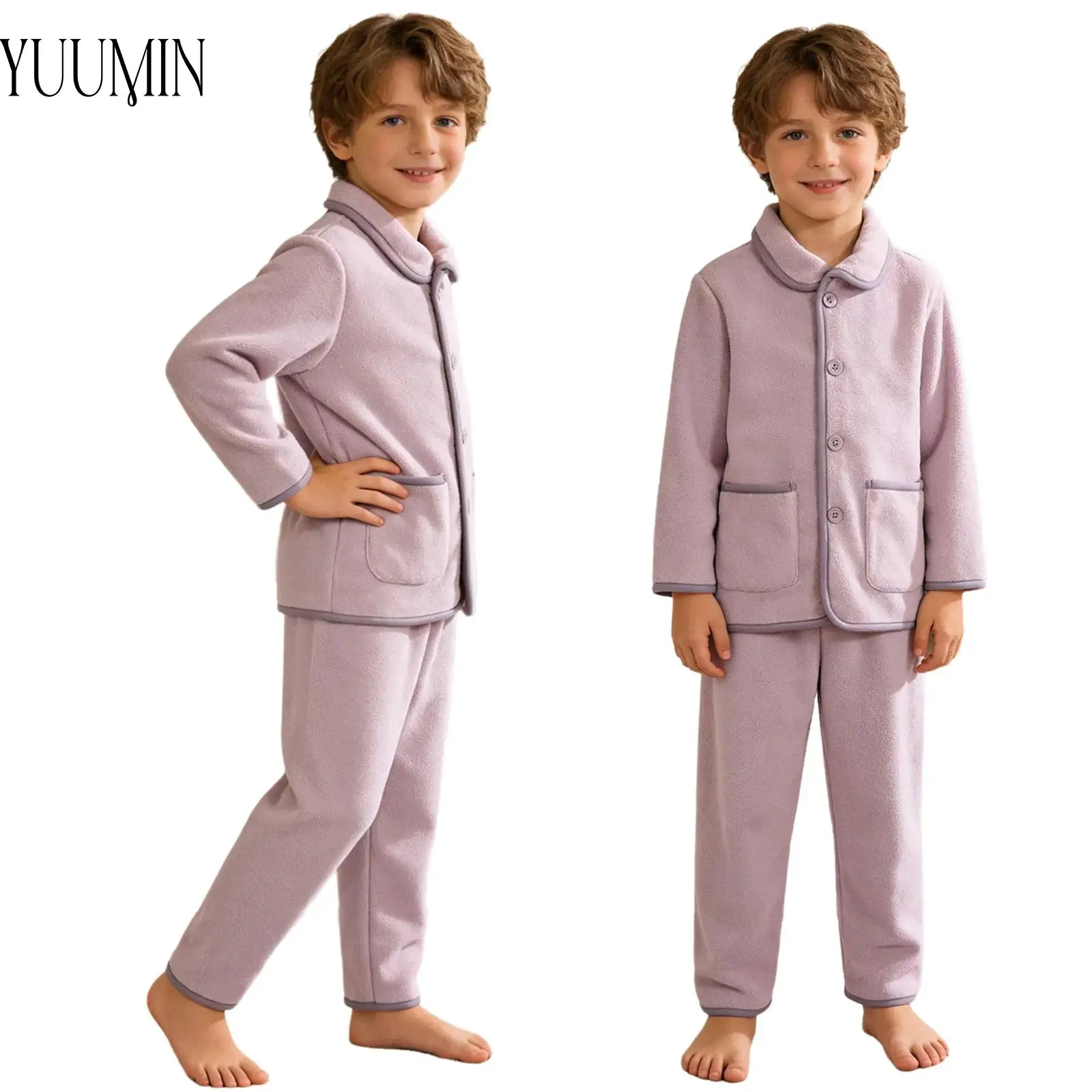 Теплый флисовый пижамный комплект унисекс для детей (девочек и мальчиков), домашняя одежда, комплект из 2 предметов: топ на пуговицах с длинным рукавом + брюки, для отдыха и повседневной носки
Теплый флисовый пижамный комплект унисекс для детей (девочек и мальчиков), домашняя одежда, комплект из 2 предметов: топ на пуговицах с длинным рукавом + брюки, для отдыха и повседневной носки
