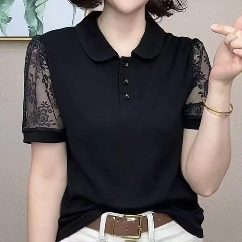 Mother's Wear Slim and Temperament Short-sleeved T-shirt Top Summer New Women's Fashion New Lace Elegant
Mother's Wear Slim and Temperament Short-sleeved T-shirt Top Summer New Women's Fashion New Lace Elegant
