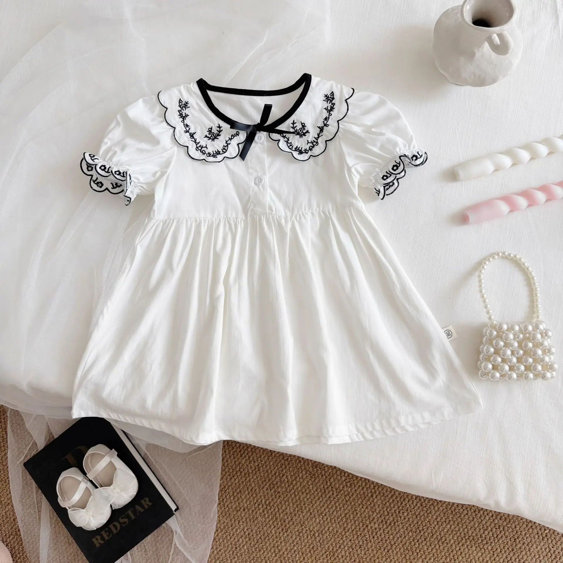 New Girls Summer Clothes Stylish Embroidery Turn-down Collar Dress Thin and Sweet Princess Dress for Little Girls
New Girls Summer Clothes Stylish Embroidery Turn-down Collar Dress Thin and Sweet Princess Dress for Little Girls