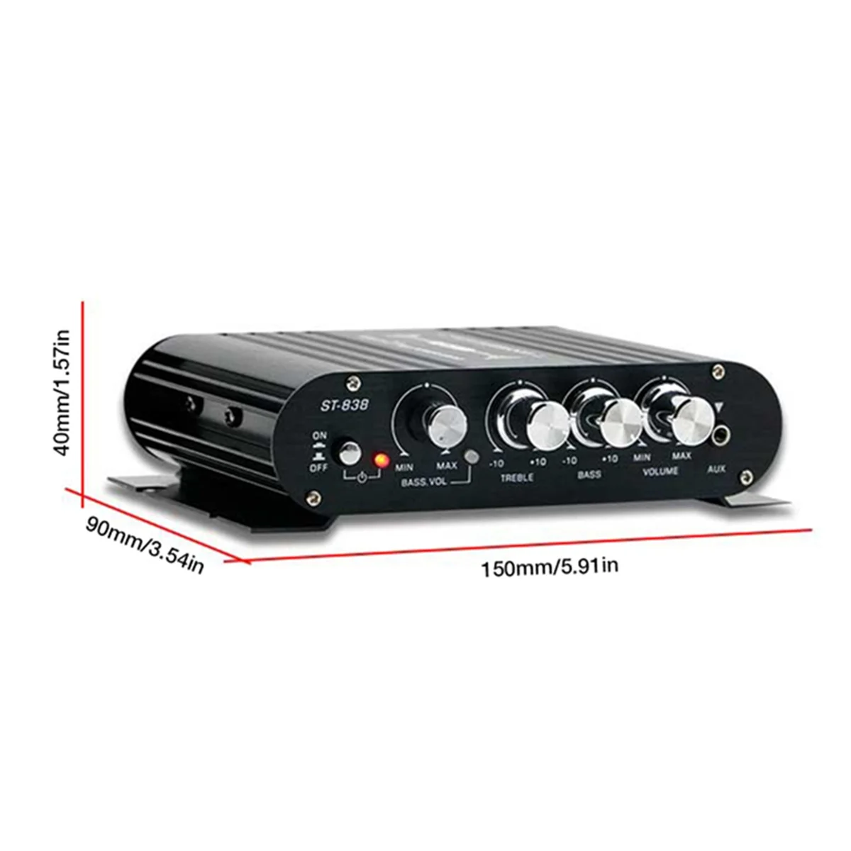 SWXF -838 HiFi 2.1 Channel Power Amplifier 80Wx2 Stereo Bass Sound Amp with Subwoofer Output Home Audio Amplifier Black
SWXF -838 HiFi 2.1 Channel Power Amplifier 80Wx2 Stereo Bass Sound Amp with Subwoofer Output Home Audio Amplifier Black