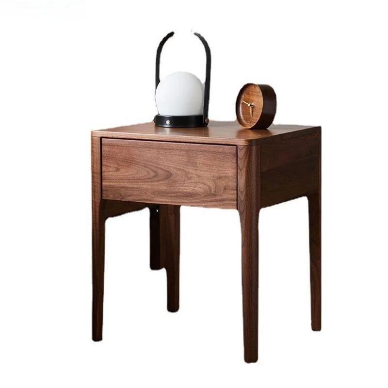 Nordic black walnut bedside table, all solid wood small apartment modern simple bedroom side cabinet
Nordic black walnut bedside table, all solid wood small apartment modern simple bedroom side cabinet