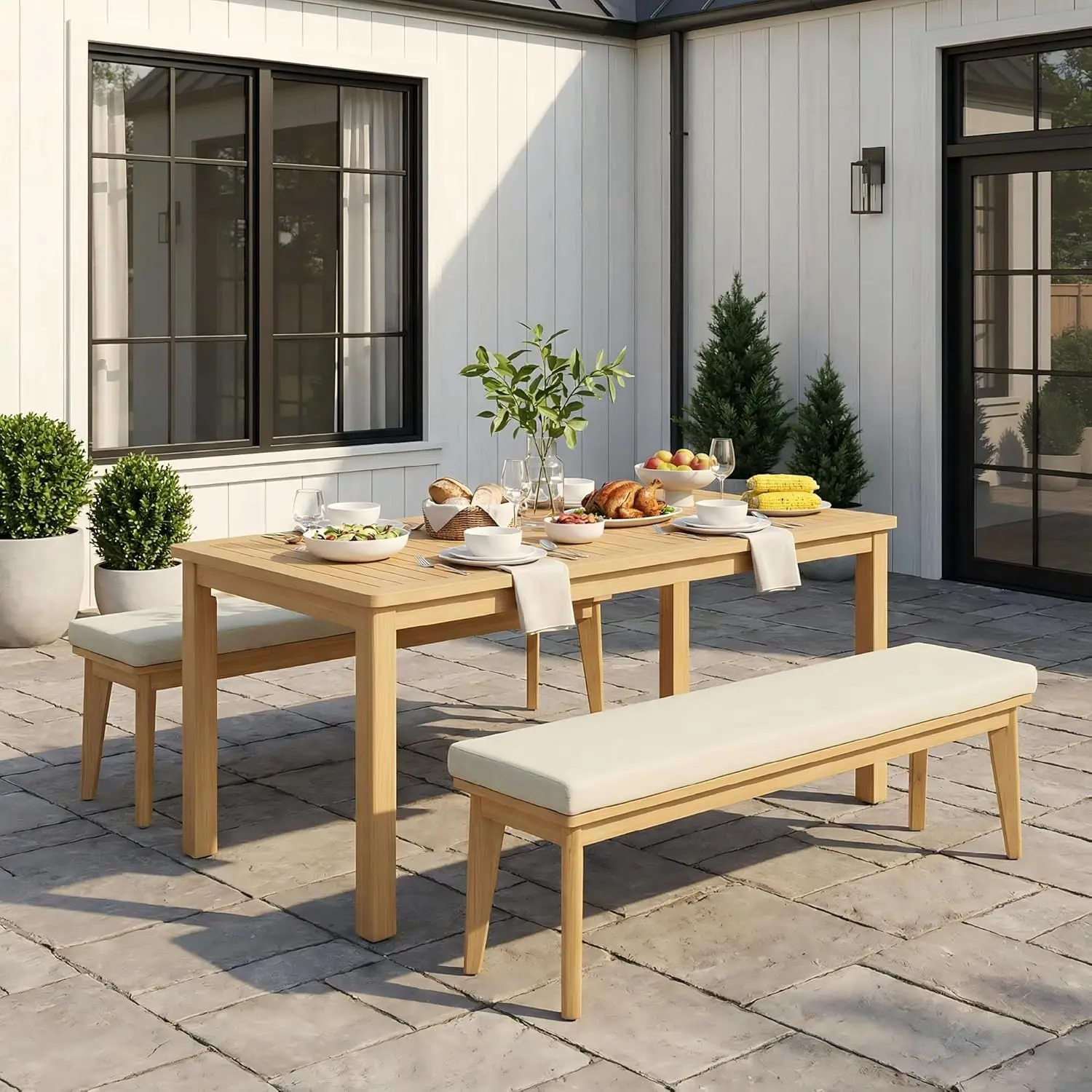 Комплект садовой мебели из акации из 3 предметов для 4 человек: стол и стулья с подушками, современная мебель для газона, двора, сада, террасы, на заказ
Комплект садовой мебели из акации из 3 предметов для 4 человек: стол и стулья с подушками, современная мебель для газона, двора, сада, террасы, на заказ