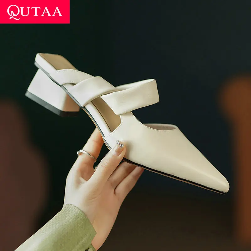 QUTAA 2025 Fashion Summer Women Sandals Shoes Sexy Mid Heels Cow leather Slippers Slingback Party Shoes Office Size 34-40
QUTAA 2025 Fashion Summer Women Sandals Shoes Sexy Mid Heels Cow leather Slippers Slingback Party Shoes Office Size 34-40