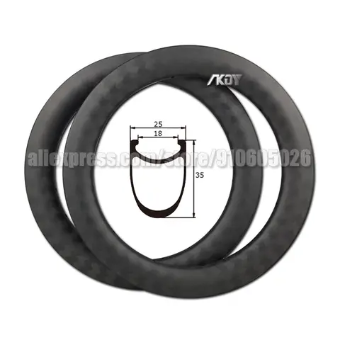 Customized Carbon Fiber Rims 305 35mm Height 16x1.50-1.75 V Brake Disc Brake 28 Holes for 16" BMX/Folding Bicycle
