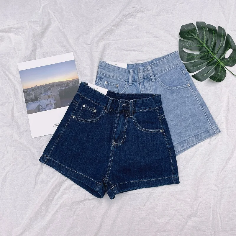 Blue High Waist Straight Leg Denim Shorts Women's A-Line Hot Pants plus Size Slimming Versatile Korean Trend Summer New Arrival
Blue High Waist Straight Leg Denim Shorts Women's A-Line Hot Pants plus Size Slimming Versatile Korean Trend Summer New Arrival