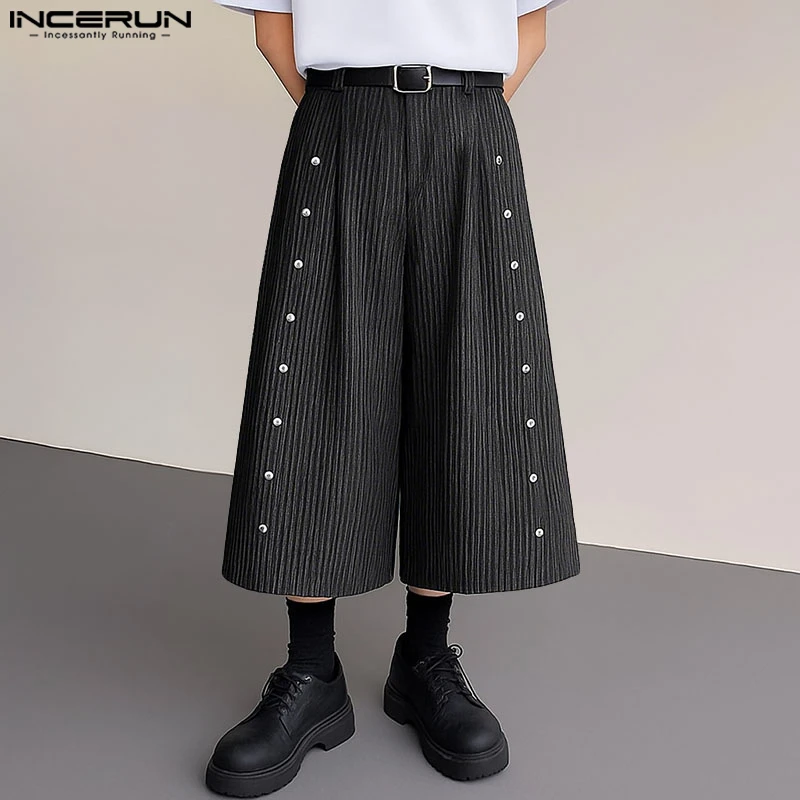 INCERUN Men Wide Leg Pants Striped Button Joggers Loose Casual Trousers Men Streetwear 2025 Stylish Male Calf-length Pants S-5XL
INCERUN Men Wide Leg Pants Striped Button Joggers Loose Casual Trousers Men Streetwear 2025 Stylish Male Calf-length Pants S-5XL