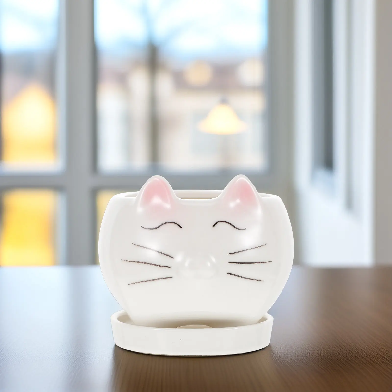 Cute Cat Shaped Ceramic Planter Pot for Succulent Cactus Flowers Indoor Outdoor Decoration Desktop Window Sill Bookshelf Cabinet
Cute Cat Shaped Ceramic Planter Pot for Succulent Cactus Flowers Indoor Outdoor Decoration Desktop Window Sill Bookshelf Cabinet