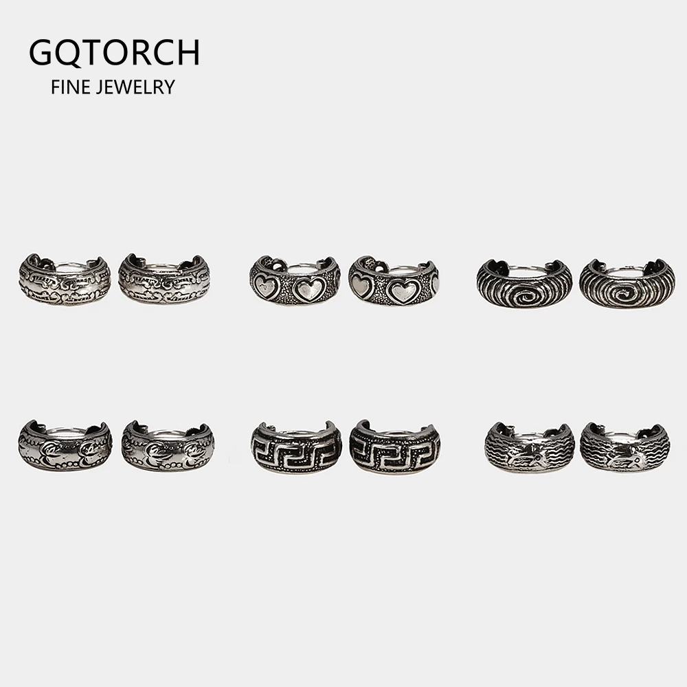 Real 925 Sterling Silver Retro Hoop Earrings for Women Men Geometric Heart Wheat Leaf Whale Vintage Punk Rock Ear Jewelry Gift
Real 925 Sterling Silver Retro Hoop Earrings for Women Men Geometric Heart Wheat Leaf Whale Vintage Punk Rock Ear Jewelry Gift