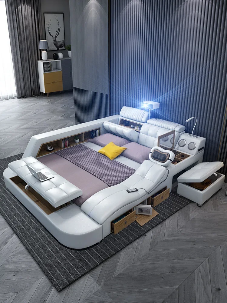 Light Luxury Leather Multi-functional Intelligent Projection Bed Modern Simple 1.8 Double Bed Storage Wedding Bed
Light Luxury Leather Multi-functional Intelligent Projection Bed Modern Simple 1.8 Double Bed Storage Wedding Bed