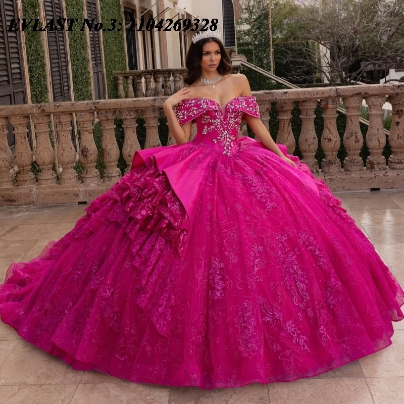 EVLAST Customized 2025 Rose Red Quinceanera Dress Ball Gown Lace Applique Beading Tiered Sweet 16 Vestidos De 15 Anos E3Q805
EVLAST Customized 2025 Rose Red Quinceanera Dress Ball Gown Lace Applique Beading Tiered Sweet 16 Vestidos De 15 Anos E3Q805