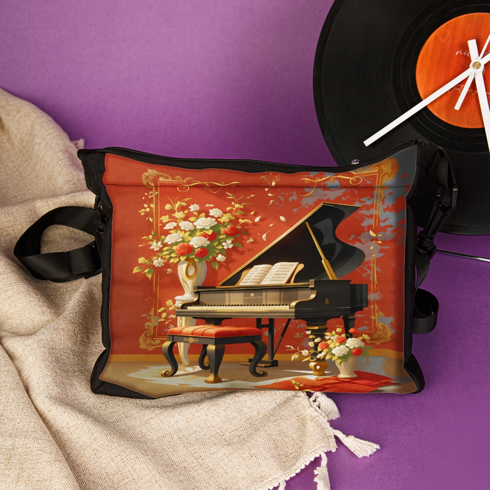 Elegant Piano Art Crossbody Bag Red Vintage Music Theme With Flowers And Grand Piano Shoulder Bags For Women Office Work Travel
Elegant Piano Art Crossbody Bag Red Vintage Music Theme With Flowers And Grand Piano Shoulder Bags For Women Office Work Travel