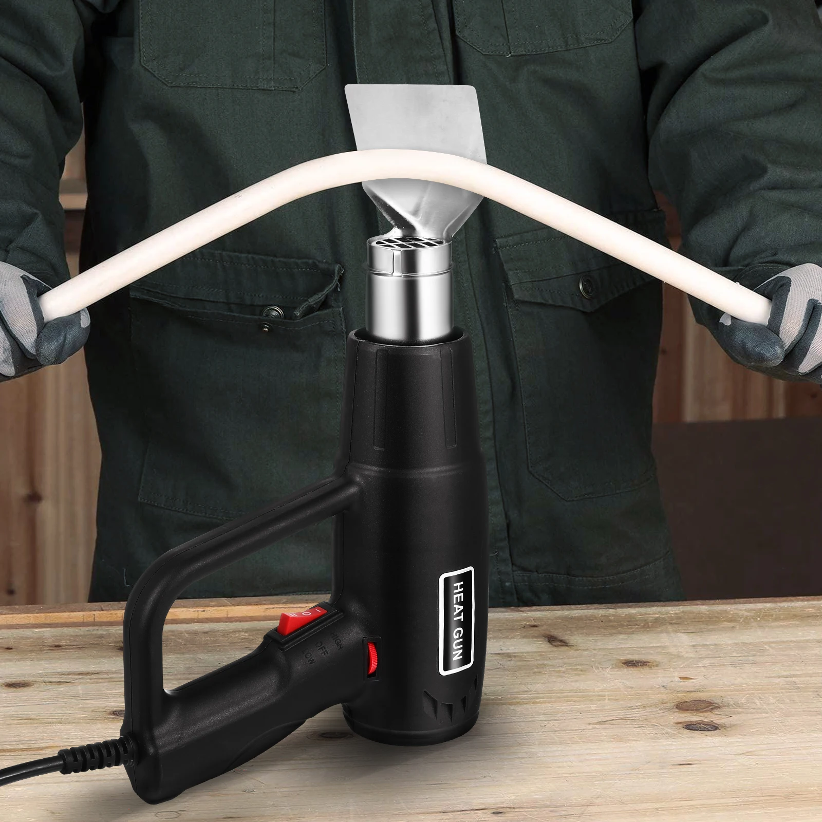 1500W Heat Gun Electric Hot Air Blower Heater Corded H held Tool 6 Nozzles Long Flat Duckbill Scraper Round Car Wrapping PVC
1500W Heat Gun Electric Hot Air Blower Heater Corded H held Tool 6 Nozzles Long Flat Duckbill Scraper Round Car Wrapping PVC