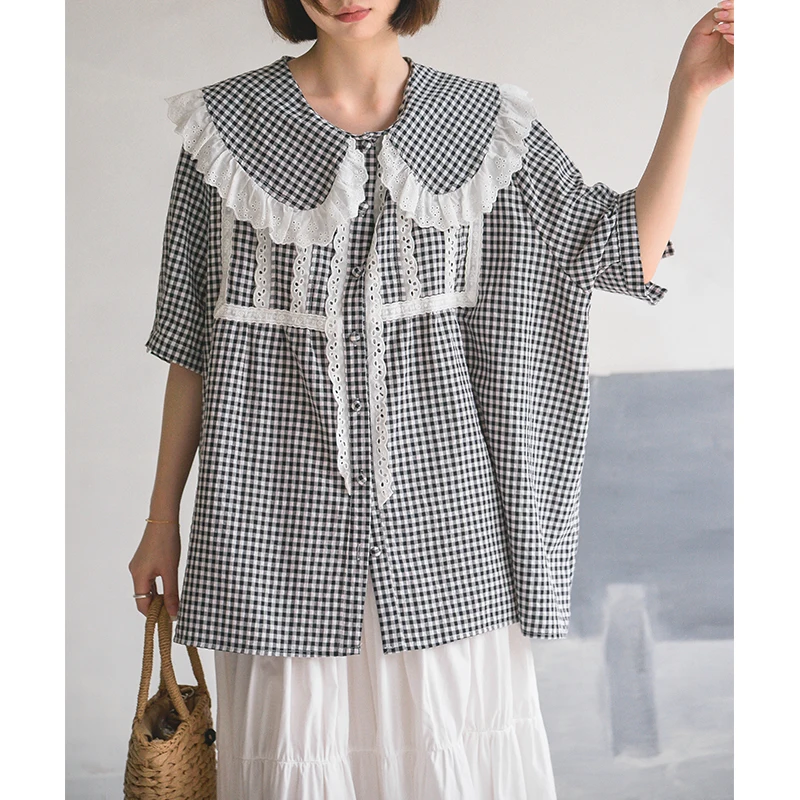 Phil Dan Summer Comfortable Breathable Cotton Ruffle Collar Loose Wide Version f Sve Large irt 704 Casual Sle Thin...
Phil Dan Summer Comfortable Breathable Cotton Ruffle Collar Loose Wide Version f Sve Large irt 704 Casual Sle Thin...