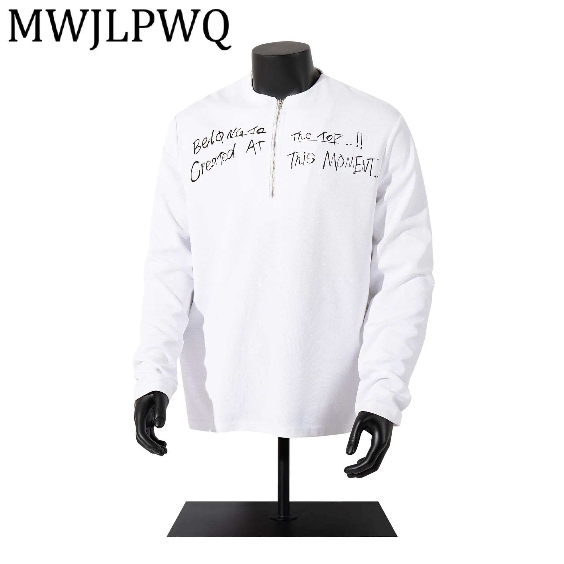 MWJLPWQ Letter Design Modish American Street T-Shirt Men's Fashion Printed Zipper Long Sleeve Casual Tops Autumn New 21584
MWJLPWQ Letter Design Modish American Street T-Shirt Men's Fashion Printed Zipper Long Sleeve Casual Tops Autumn New 21584