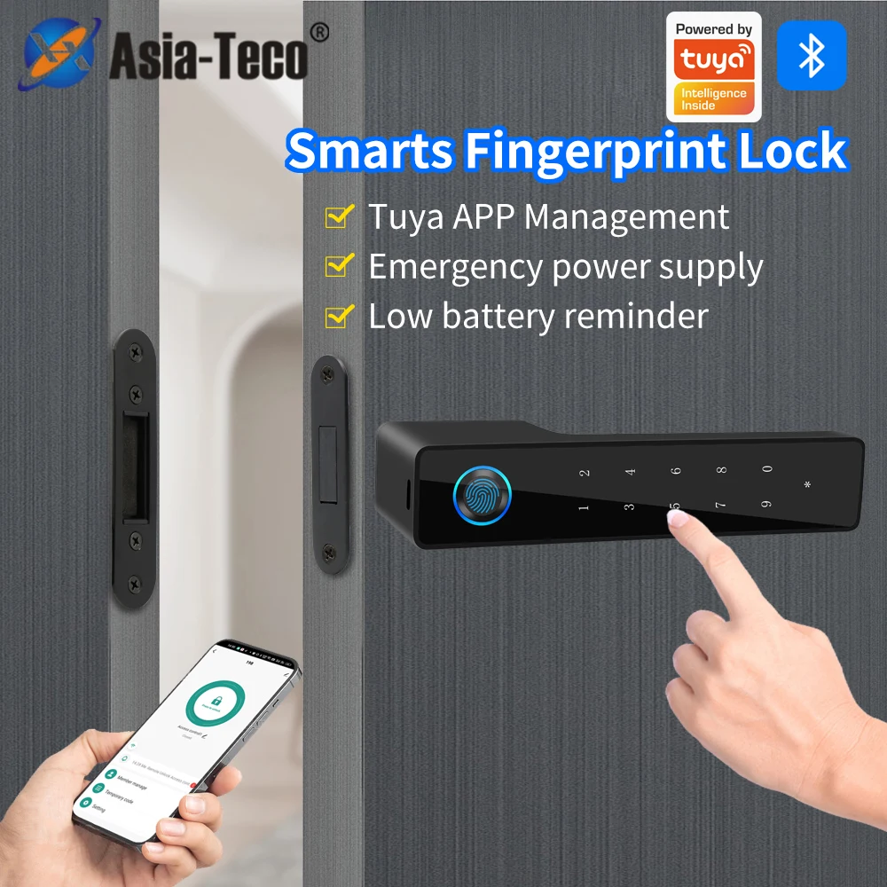 Support Tuya app intelligent fingerprint lock wooden door handle lock magnetic suction lock black silent intelligent lock
Support Tuya app intelligent fingerprint lock wooden door handle lock magnetic suction lock black silent intelligent lock