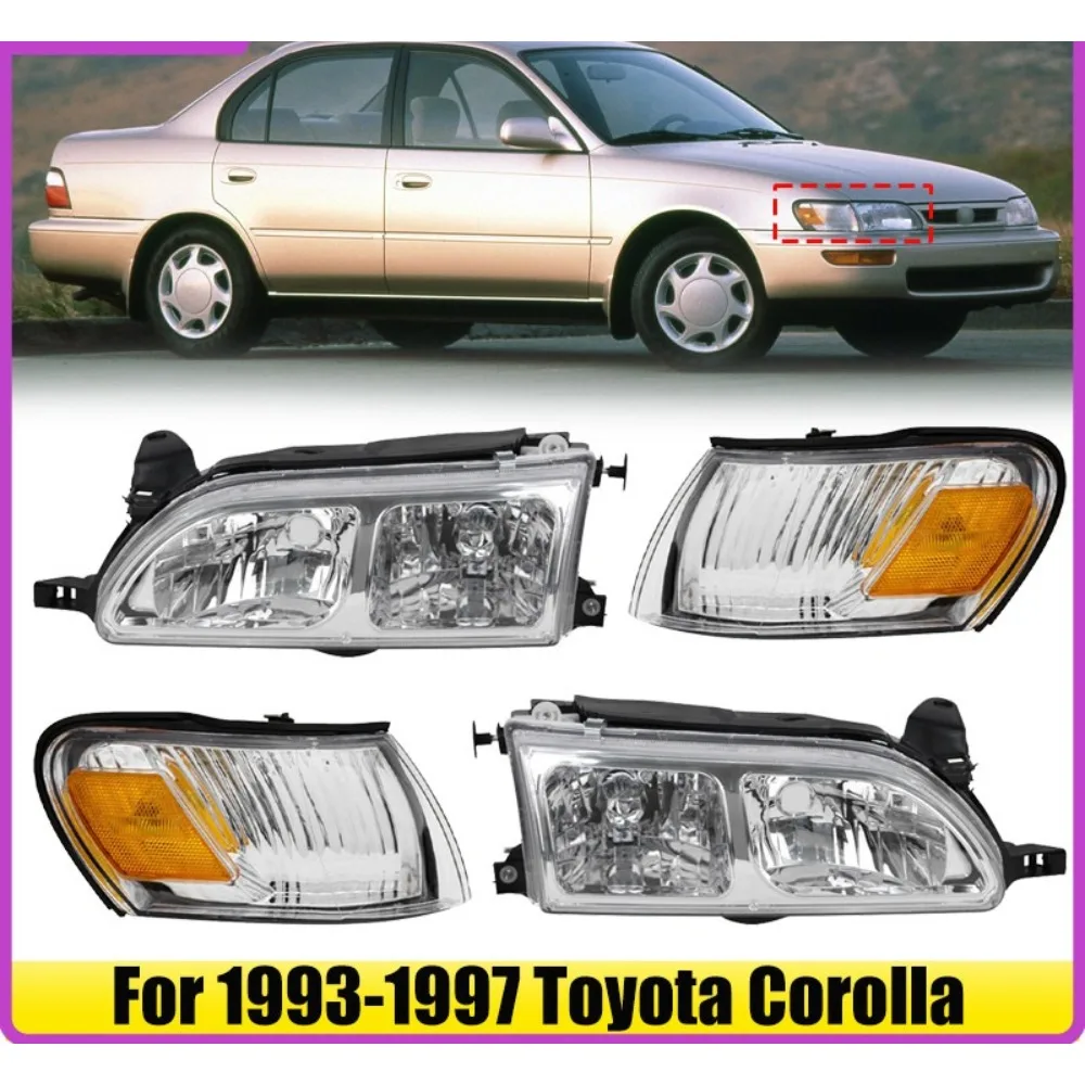 Pair For 1993-1997 Toyota Corolla Chrome Headlights + Corner Lights Left & Right
Pair For 1993-1997 Toyota Corolla Chrome Headlights + Corner Lights Left & Right