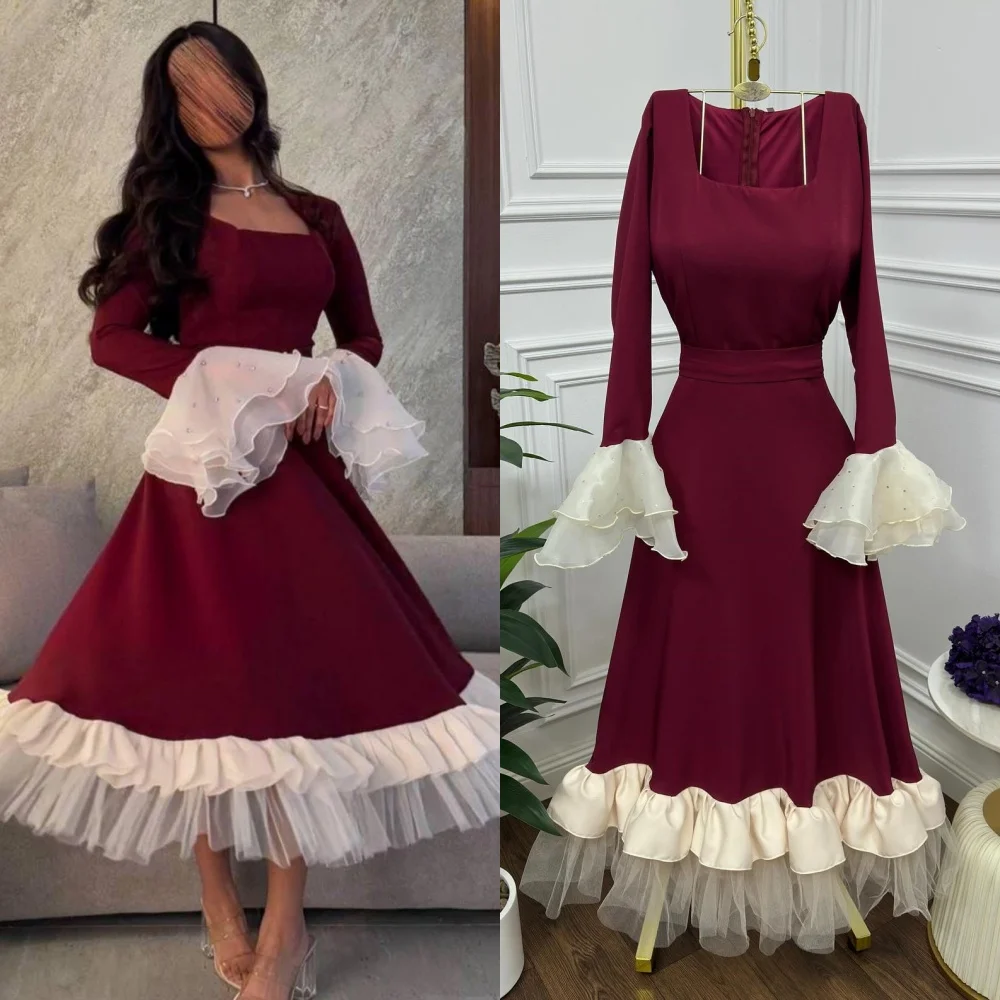 Customized Matching Elegant Jersey Pleat Ruched Rhinestone A-line Square Neck Midi Dresses Bespoke Occasion Dresses Fashion
Customized Matching Elegant Jersey Pleat Ruched Rhinestone A-line Square Neck Midi Dresses Bespoke Occasion Dresses Fashion