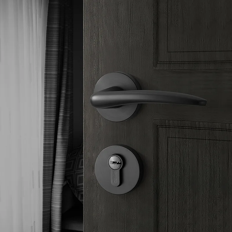Gray Black Door Lock Indoor Bedroom Door Lock Room Door Handle Modern Minimalist Magnetic Silent Lock
Gray Black Door Lock Indoor Bedroom Door Lock Room Door Handle Modern Minimalist Magnetic Silent Lock