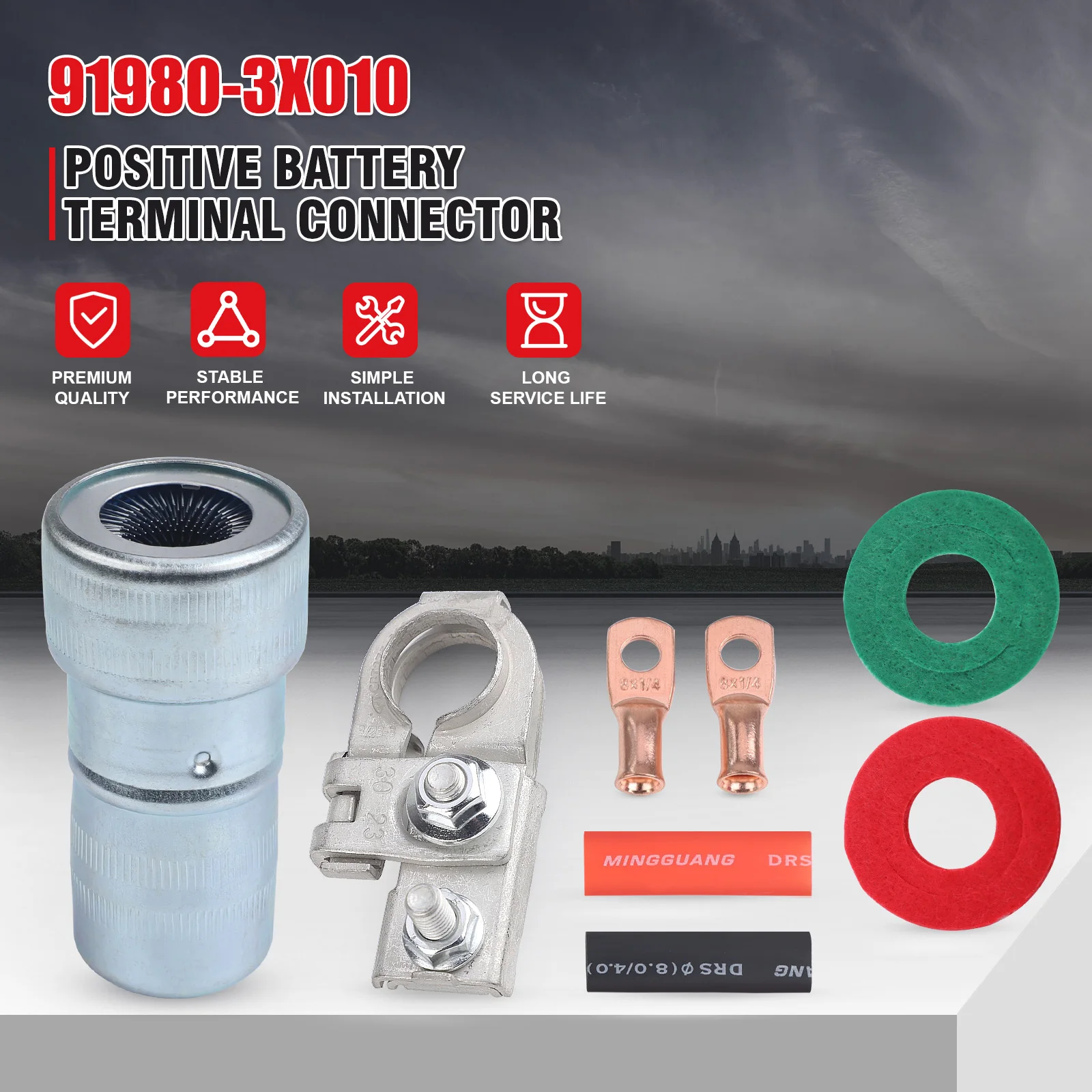 For Kia Optima Rio Soul Hyundai Accent Sedona Jeep Wrangler Positive Battery Terminal Connector 919803X010 Brass 200A Silver 12V
For Kia Optima Rio Soul Hyundai Accent Sedona Jeep Wrangler Positive Battery Terminal Connector 919803X010 Brass 200A Silver 12V