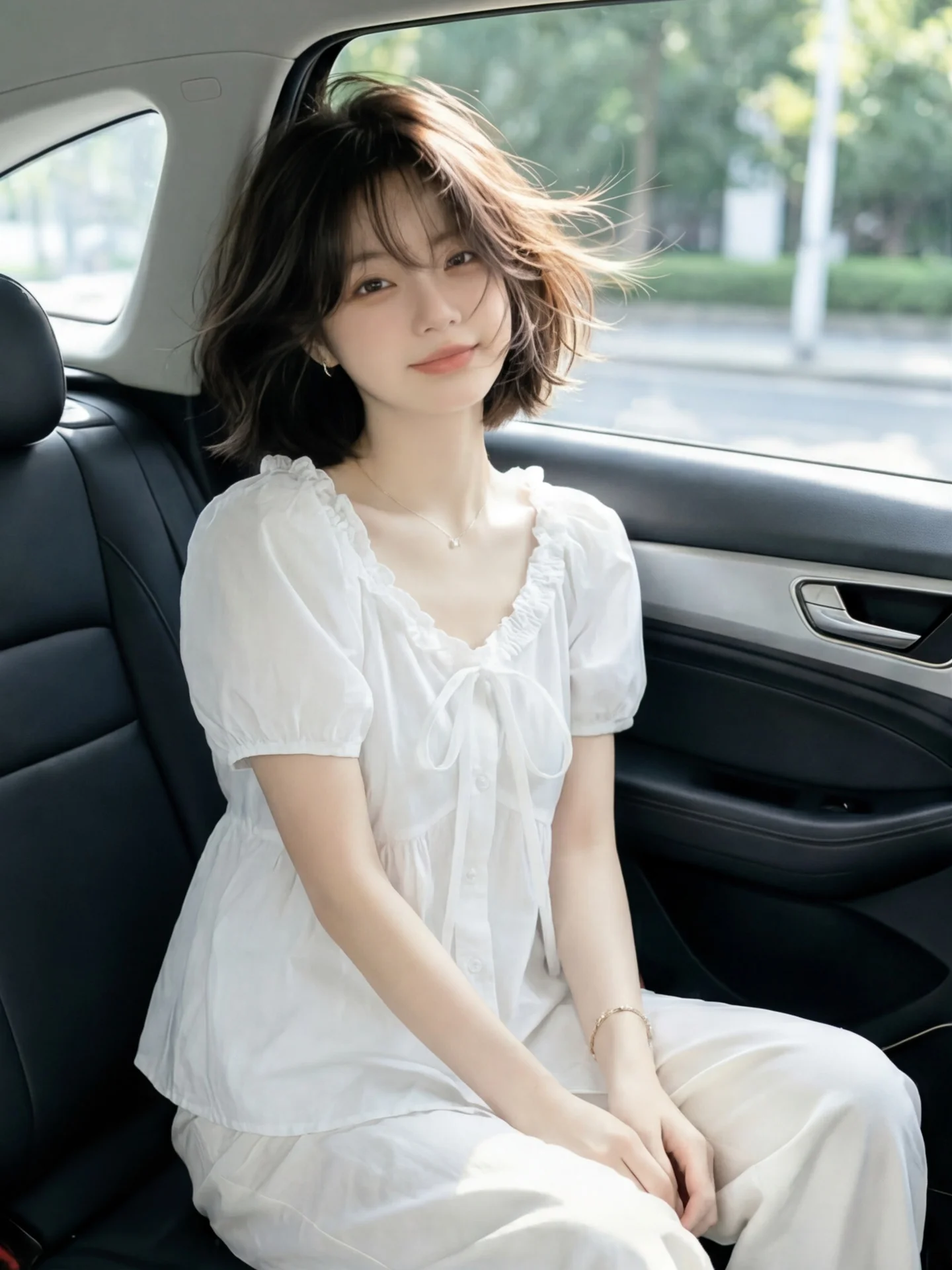 White Ruffle Collar round Neck Shirt Women Summer Small Size Fashionable Knot Belt Single Button Bubble Sleeve Top
White Ruffle Collar round Neck Shirt Women Summer Small Size Fashionable Knot Belt Single Button Bubble Sleeve Top