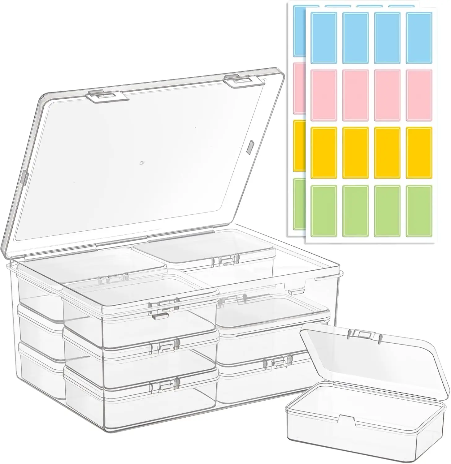 12 Clear Plastic Organizer Boxes with Hinged Lids, 3.3x2.4x1 Inch, for Beads Jewelry Crafts Electronics Hardware School Supplies
12 Clear Plastic Organizer Boxes with Hinged Lids, 3.3x2.4x1 Inch, for Beads Jewelry Crafts Electronics Hardware School Supplies