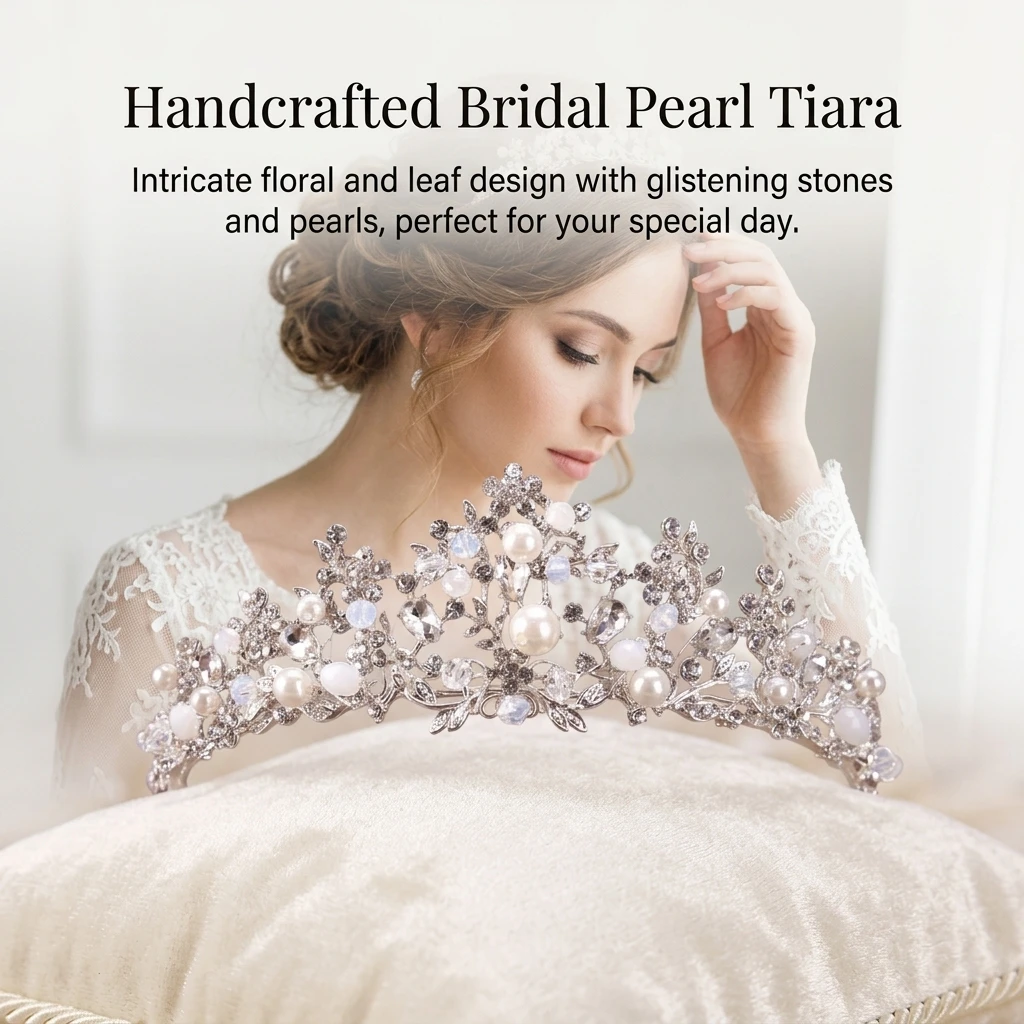 Handmade Pearl Bridal Hair Crown Silver Branch Headband With Smooth Edges Comfortable Fit For Wedding Ceremony Party Women Girls
Handmade Pearl Bridal Hair Crown Silver Branch Headband With Smooth Edges Comfortable Fit For Wedding Ceremony Party Women Girls