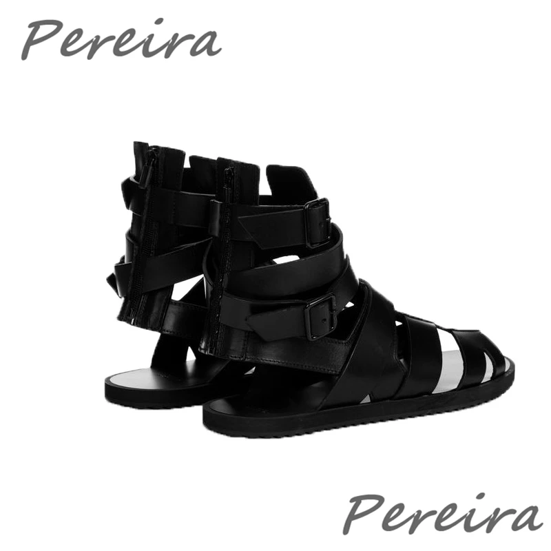 Summer New Men's Gladiator Sandals Black Open Toe Cross Belt Buckle Hollow Casual Flats Fashion Genuine Leather High Top Shoes
Summer New Men's Gladiator Sandals Black Open Toe Cross Belt Buckle Hollow Casual Flats Fashion Genuine Leather High Top Shoes