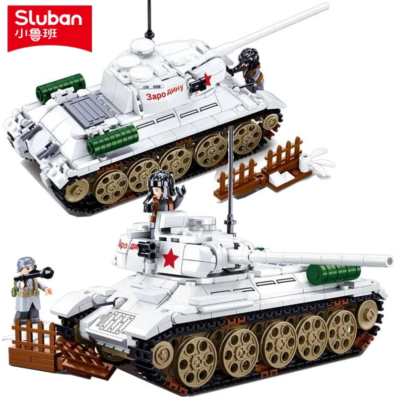 Sluban 518PCS WW2 Military T34-85 Medium Tank Model Bricks Soldier Figures Building Blocks Kit Educational Toys For Children
Sluban 518PCS WW2 Military T34-85 Medium Tank Model Bricks Soldier Figures Building Blocks Kit Educational Toys For Children