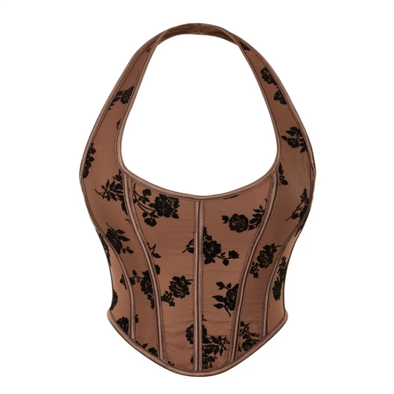 Корсеты и бюстье с лямкой на шее, винтажный корсет с цветочным принтом, укороченный топ, формирователь тела, женский сексуальный корсет для вечеринки, клубный жилет
Корсеты и бюстье с лямкой на шее, винтажный корсет с цветочным принтом, укороченный топ, формирователь тела, женский сексуальный корсет для вечеринки, клубный жилет